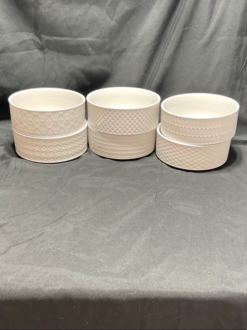 Set of Six Stoneware Microwavable Dishes.